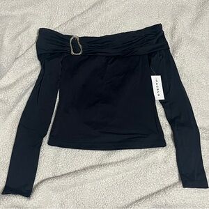 Pacsun Black Off-Shoulder Long Sleeve Top NWT